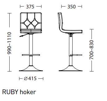 Барный стул Руби хром (Rubi chrome) Новый Стиль 